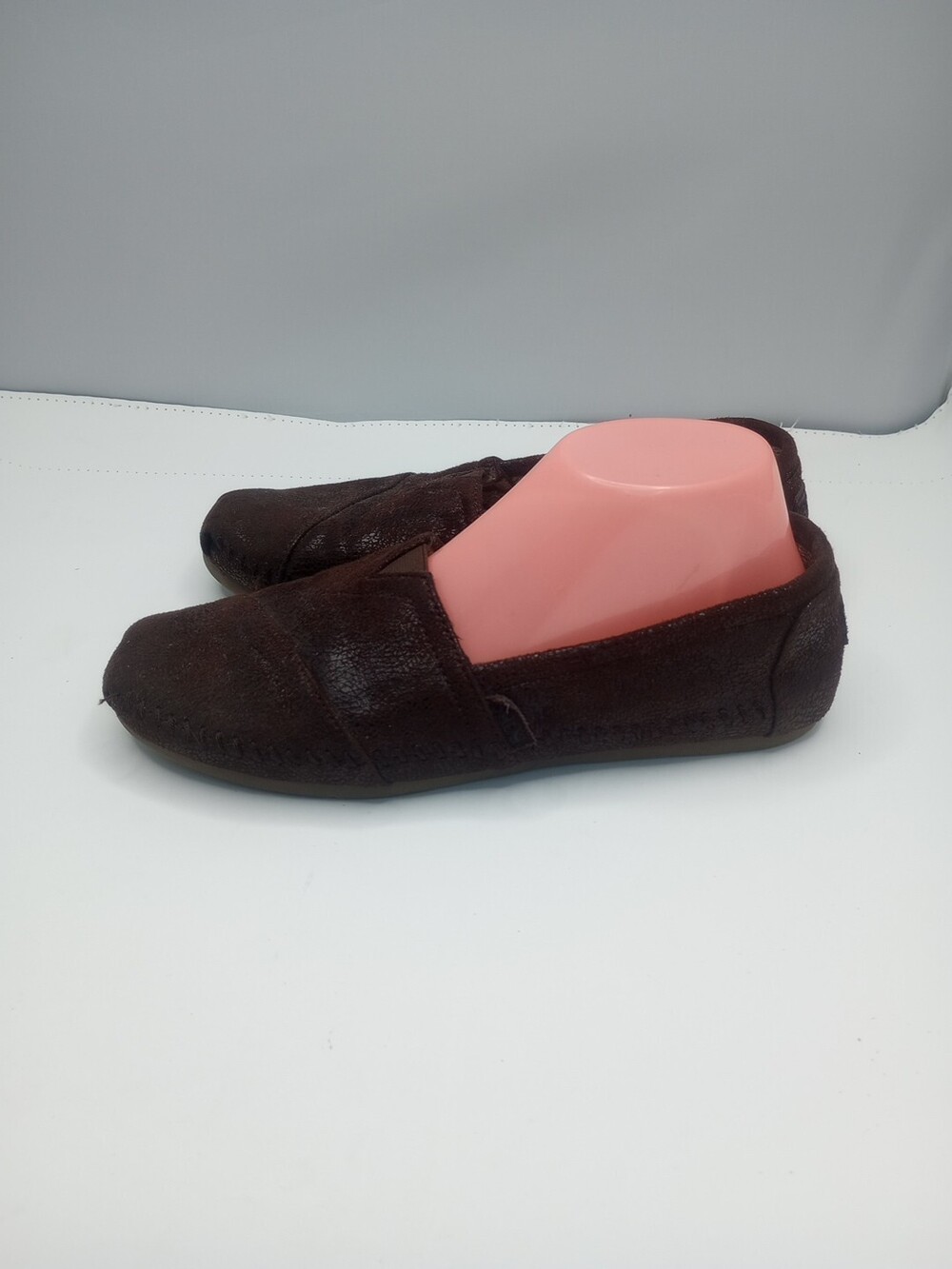 BOBS Skechers 8 Women's Memory Foam Slip On Shoes Flats Brown Loafers Rain Dance